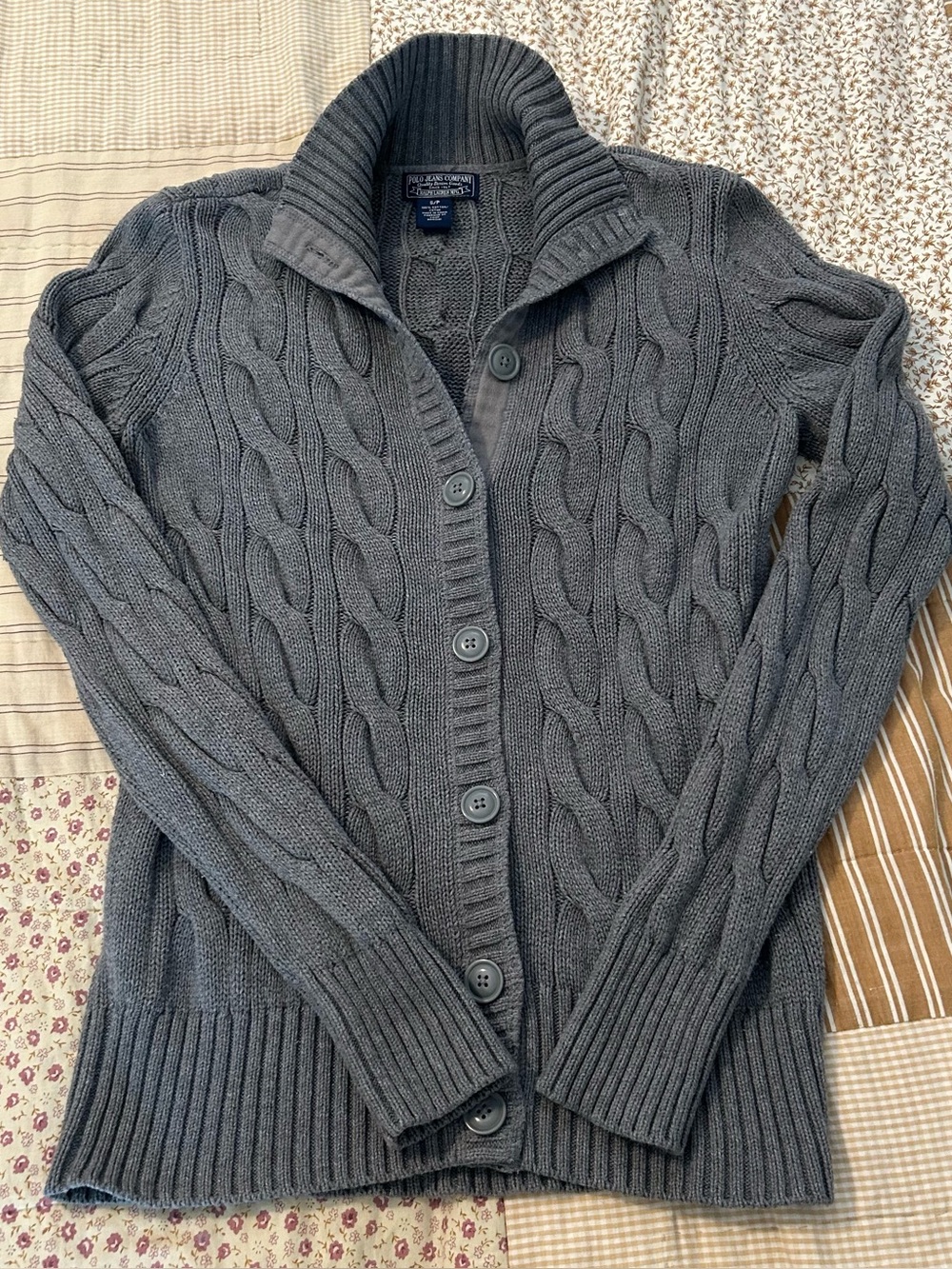 Women’s cotton POLO Jeans company Ralph Lauren gray small cardigan